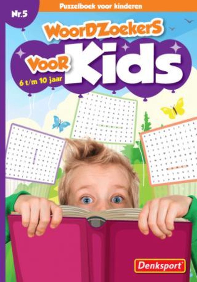 Denksport | Nr.5 Woordzoekers voor kinderen 6-10 jaar | Denksport junior | Puzzelboek | Kleurboek | Tekenen | Stiften | Puzzels kinderen | Puzzelboek kinderen | Puzzel | Puzzelboekje | Denksport puzzelboekjes | Woordzoeker